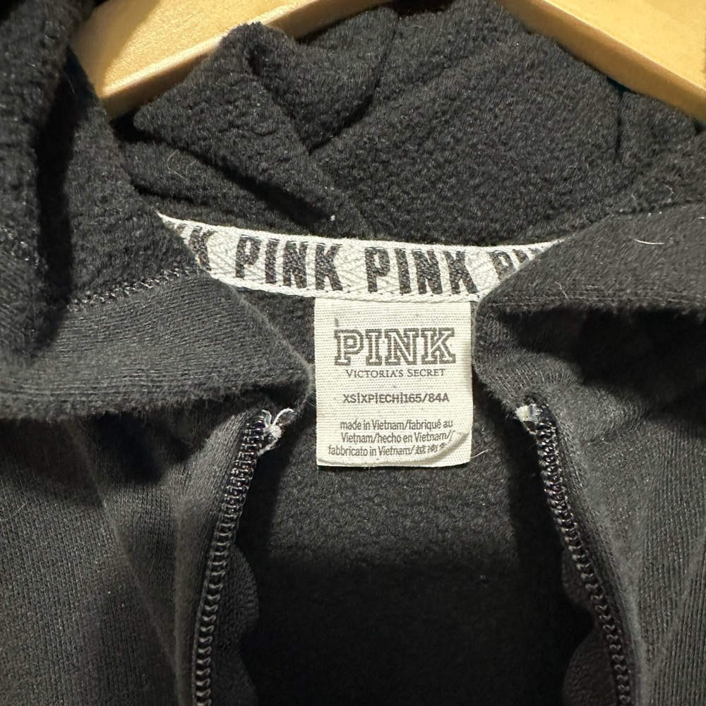 Pink Fleece Zip Up Perfect Hoodie Sweatshirt Size XS - Picture 7 of 7